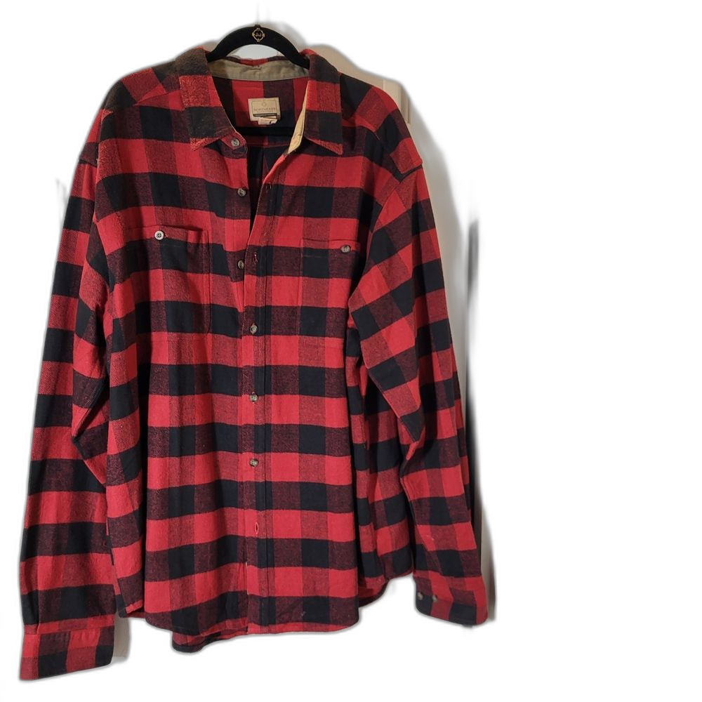 Classic Red and Black Plaid Men's Button Down Shirt